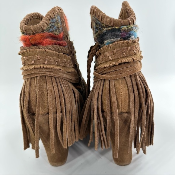 Naughty monkey trixie ankle booties 10 brown suede boho tribal western boots - Picture 9 of 15
